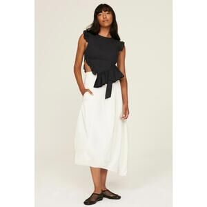 Sandy Liang Black Babylon Top Size 10 with Fabric Tear